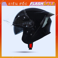 Nond Bảo Hiểm 3/4 Yohe 878 Plus Đen Bóng 2 Kính Chính Hãng, Mũ Bảo hiểm 3/4 Cao Cấp