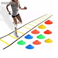 [Nóng bán] Thang Agility 12 Rung 20ft Bộ thiết bị thang huấn luyện tốc độ với 10 túi đựng Dics cho môn thể thao bóng đá Cxmin09