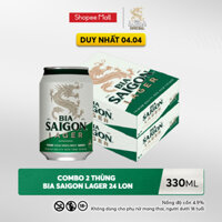 NỒNG ĐỘ 4.3% - Combo 2 Thùng Bia Saigon Lager 330ml
