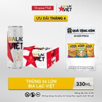 NỒNG ĐỘ 4.3% - Thùng Bia Lạc Việt 330ml x 24 lon