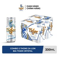 Nồng độ cồn 4.6% - Combo 2 Thùng 24 lon bia Tiger Crystal 330ml/lon