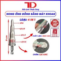 Nong ống đồng bằng khoan chất liệu INOX 304, Nong ống đồng phi 6-10-12-16 inox bằng máy bắt vít - Điện Lạnh Thuận Dung - 4in1 6-10-12-16