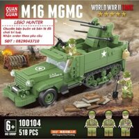 NonLego Army WWII Halftrack Armored M16 MGMC Xe phòng không của Mỹ Quan Guan 100104