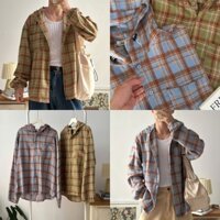 NOOBITA - Áo khoác caro có nón 8277