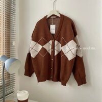 NOOBITA - Cardigan len mềm dày dặn hoạ tiết quả trám 8037