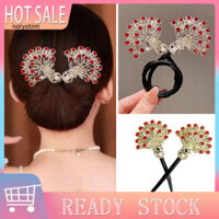 Nor Con Công Đuôi Tóc Xoắn Kẹp Tóc Lấp Lánh Con Công Tóc Bun Maker Set Dễ Dàng Xoắn Tạo Kiểu Dụng Cụ Cho Phụ Nữ Lười Kim Cương Giả Con Lăn Tóc Uốn Kẹp 3 Bộ