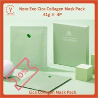 Nora Exo Cica Collagen Mask Pack 41g Cica Pack Mặt nạ làm dịu Centella Asiatica Repair Regeneration, 4 Gói, 1 Cái, Gói Mặt nạ Collagen Cica Hàn Quốc, S911