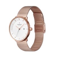 Nordgreen Philosopher Scandinavian Rose Gold Analog Watch with Leather or Mesh Interchangeable Straps