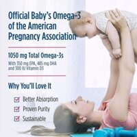 Nordic Naturals Baby’s DHA,date 2022 1050mg Omega 3.300 IU,Vitamin D3,Tốt Trí Não, Thị giác,Thông Minh, 60ml,USA