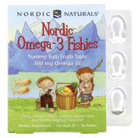 Nordic Naturals Nordic Omega-3 Fishies For Ages 2+ Yummy Tutti Frutti Taste 300 mg 36 Fishies