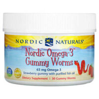 Nordic Naturals Nordic Omega-3 Gummy Worms Strawberry 63 mg 30 Gummy Worms