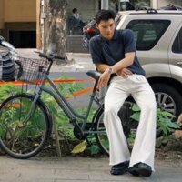 NORMAL COLOR LOOSE PLEAT - Quần jeans trắng ống rộng rách ống