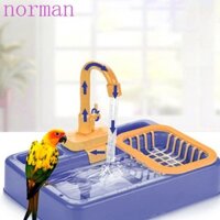 Norman Đồ Chơi Chim Hộp Đựng Thực Phẩm Tự Động Lót Bể Bơi Dụng Cụ Vệ Sinh Tắm Cho Thú Cưng Ăn