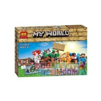 NOT Lego CRAFTING BOX 21116 Bela Lari 10177 LELE 79072 xếp lắp ráp ghép mô hình HỘP SÁNG TẠO 8 TRONG 1 CHẾ Minecraft Game Xây Dựng 518 khối