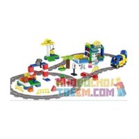 NOT Lego DELUXE TRAIN SET 3772 HUIMEI/STAR CITY/XING DOU CHENG HM311 xếp lắp ráp ghép mô hình TÀU HỎA ĐỘNG CƠ PIN VÀ RAY 2 VÒNG TRÒN LỒNG NHAU Duplo Khối Lớn 110 khối