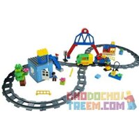 NOT Lego DELUXE TRAIN SET 5609 HUIMEI/STAR CITY/XING DOU CHENG HM317 xếp lắp ráp ghép mô hình TÀU HỎA ĐỘNG CƠ PIN VÀ RAY SỐ 8 Duplo Khối Lớn 116 khối