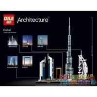 NOT Lego DUBAI 21052 20019 DILE 3131 xếp lắp ráp ghép mô hình DUBAI ĐƯỜNG CHÂN TRỜI Architecture Công Trình Kiến Trúc 740 khối