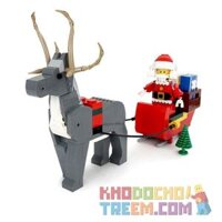 NOT Lego EMPLOYEE CHRISTMAS GIFT 4002018 SHENG YUAN SY SY1259 1259 xếp lắp ráp ghép mô hình ÔNG GIÀ NOEL CƯỠI XE TUẦN LỘC KÉO VÀ Miscellaneous Lung Tung 1099 khối