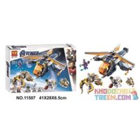NOT Lego HULK HELICOPTER DROP 76144 LARI 11507 xếp lắp ráp ghép mô hình GIẢI CỨU MÁY BAY TRỰC THĂNG AVENGERS HULK CUỘC CỦA Marvel Super Heroes Siêu Anh Hùng Marvel 482 khối