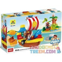 NOT Lego JAKE'S PIRATE SHIP BUCKY 10514 GOROCK 1018 HYSTOYS/HONGYUANSHENG/AOLEDUOTOYS HG-1276 1276 HG1276 xếp lắp ráp ghép mô hình TÀU CƯỚP BIỂN CHỞ KHO BÁU CỦA JAKES Duplo Khối Lớn 56 khối