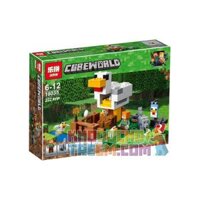 NOT Lego MINECRAFT THE CHICKEN COOP 21140 BLX 81054 DARGO DA GAO DAGO 937 JISI 836 LEPIN 18035 SHENG YUAN/SY SY982 xếp lắp ráp ghép mô hình CHUỒNG GÀ GÀ Game Xây Dựng 198 khối