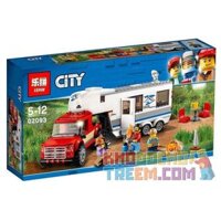 NOT Lego PICKUP & CARAVAN 60182 Bela Lari 10871 LEPIN 02093 SHENG YUAN/SY 6964 xếp lắp ráp ghép mô hình XE MÓC LƯU ĐỘNG ĐÓN & ĐOÀN LỮ HÀNH City Thành Phố 344 khối