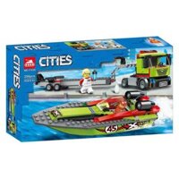 NOT Lego RACE BOAT TRANSPORTER 60254 TANK 11530 xếp lắp ráp ghép mô hình CHÈO THUYỀN VẬN CHUYỂN NGƯỜI ĐUA City Thành Phố 238 khối