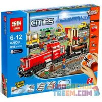 NOT Lego RED CARGO TRAIN 3677 LEPIN 02039 xếp lắp ráp ghép mô hình TÀU HỎA CHỞ HÀNG MÀU ĐỎ ĐIỀU KHIỂN TỪ XA City Thành Phố 831 khối