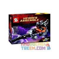 NOT Lego ROCKET RACCOON'S WARBIRD COMCON034 JISI 7107 SHENG YUAN/SY 326 SY326 xếp lắp ráp ghép mô hình PHI THUYỀN VỆ BINH DẢI NGÂN HÀ WARBIRD CỦA ROCKET RACCOON Marvel Super Heroes Siêu Anh Hùng Marvel 145 khối