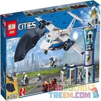 NOT Lego SKY POLICE AIR BASE 60210 LARI 11210 LEPIN 02129 xếp lắp ráp ghép mô hình MÁY BAY PHẢN LỰC CẢNH SÁT CĂN CỨ KHÔNG QUÂN City Thành Phố 529 khối