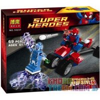 NOT Lego SPIDER-TRIKE VS. ELECTRO 76014 Bela 10237 Lari 10237 xếp lắp ráp ghép mô hình NGƯỜI NHỆN VÀ ĐIỆN SPIDER-TRIKE VS ELECTRO Marvel Super Heroes Siêu Anh Hùng Marvel 70 khối