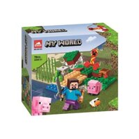 NOT Lego THE CREEPER AMBUSH 21177 TANK 60153 xếp lắp ráp ghép mô hình CUỘC PHỤC KÍCH CỦA CREEPER Minecraft Game Xây Dựng 72 khối