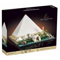 NOT Lego THE GREAT PYRAMID OF GIZA 21058 6111 xếp lắp ráp ghép mô hình KIM TỰ THÁP VĨ ĐẠI GIZA AI CẬP Architecture Công Trình Kiến Trúc 1476 khối