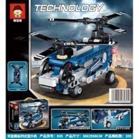 NOT Lego TWIN-ROTOR HELICOPTER 42020 RUIZHI BEE 835 xếp lắp ráp ghép mô hình MÁY BAY TRỰC THĂNG CÁNH QUẠT ĐÔI Technic Kỹ Thuật Công Nghệ Cao Mô Hình Phương Tiện 145 khối