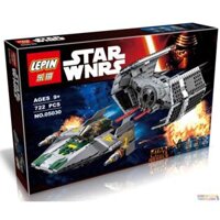 NOT Lego VADER'S TIE ADVANCED VS. A-WING STARFIGHTER 75150 LEPIN 05030 xếp lắp ráp ghép mô hình ĐUỔI BẮT PHI THUYỀN CHIẾN ĐẤU CÁNH CHỮ A VADER'S TIE ADVANCED SO VỚI A-WING STARFIGHTER Star Wars Chiến Tranh Giữa Các Vì Sao 702 khối