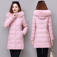 NOT048 - Áo khoác phao nữ cổ lông thời trang thu đông, lót lông ấm ấp, phong cách công sở tôn dáng - Hồng                          - 37879613                                                       Yêu thích