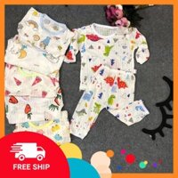 (NOTGONE) Combo 03 bộ quần áo dài tay cotton giấy cho bé gái 6-16kg