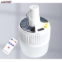 ☒○noti1507Đèn tích điện năng lượng mặt trời 100W siêu sáng có điều khiển + cáp sạc 5 chế độ đèn led