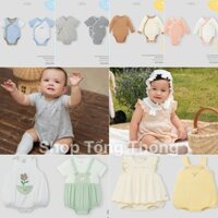 [NOUS 0-12M BODY CHIP] Bộ bodysuit dài tay cộc tay sơ sinh bamboo petit mỏng mềm thoáng thâm hút tốt co giãn bé trai gái