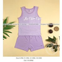 Nous Bộ ba lỗ thường kẻ tím trắng SZ 6 - 24M