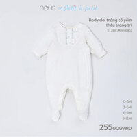 NOUS - Body dài trắng cổ yếm thêu trang trí  - Nu Petit - BB102A