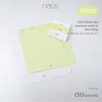 NOUS - Set 5 khăn sữa bamboo xanh lá mix trắng - Bamboo - FS - HABB