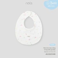 NOUS - Yếm tròn màu trắng in hoạ tiết quả đào - Nu Petit - SS25.T2A