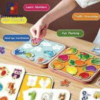 Novaflux 1 Bộ Sách Tay Cho Bé, Tranh Nước Doodle Đồ Chơi Vẽ Bận Rộn Cho Bé, Bảng Giáo Dục Không Lộn Xộn DIY Nhận Thức Sớm Sách Montessori Cho Bé Quà Tặng Sinh Nhật