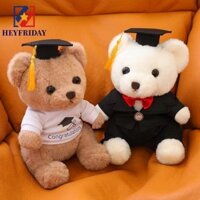 Novaflux Doctor Cap Búp bê gấu tốt nghiệp, Đồ chơi nhồi bông có mũ tiến sĩ Đồ chơi sang trọng gấu độc thân, Phim hoạt hình búp bê mềm 23cm Gấu ngồi Đồ chơi sang trọng ủng hộ bữa tiệc