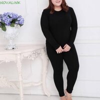 Novalink Quần Lót Nhiệt Mùa Thu Sang Trọng Áo Plus Kích Thước Màu Trơn Quần Dài Giữ Nhiệt Dài Johns Bộ