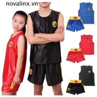 Novalinx MMA Muay Thái Quần Short Và Áo Thun, Sanda Đồng Phục Vest Dragon Kick Boxing Suit, Bộ Đồ Thể Thao Chiến Đấu Miễn Phí Quần Áo Wushu Trunks Trẻ Em