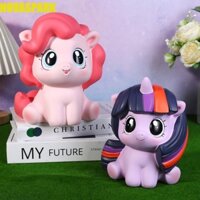 Novaspark Little Pony Piggy Bank, Pinkie Pie Hộp đựng tiền ngựa nhỏ lớn, Đồ trang trí để bàn Tiết kiệm xe tăng Anime Bộ sưu tập đồ chơi hình chú ngựa nhỏ dễ thương