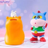 Novavibe Crayon Shin-Chan Piggy Bank, Hộp đựng tiền siêu nhân Crayon Shin Chan, Bút chì chống rơi trang trí lớn Shin Chan Hộp lưu trữ trẻ em Tiền xu