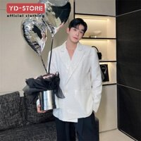 November Áo Khoác Vest Đính Kim Sa Màu Trắng Phong Cách Hàn Quốc Cao Cấp Thời Trang Thu Đông Cho Nam